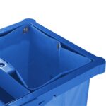 4-SOGA 3 Tier Multifunction Janitor Cleaning Waste Cart Trolley and Waterproof Bag Blue