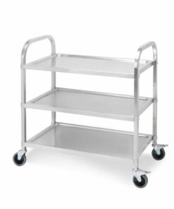 1-SOGA 3 Tier 85x45x90cm Stainless Steel Kitchen Dinning Food Cart Trolley Utility Size Medium