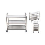 2-SOGA 2X 3 Tier 85x45x90cm Stainless Steel Kitchen Dinning Food Cart Trolley Utility Size Medium