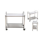 2-SOGA 2X 2 Tier 75x40x83.5cm Stainless Steel Kitchen Dinning Food Cart Trolley Utility Small