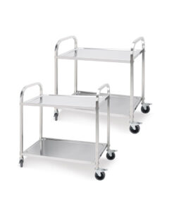 1-SOGA 2X 2 Tier 75x40x83.5cm Stainless Steel Kitchen Dinning Food Cart Trolley Utility Small