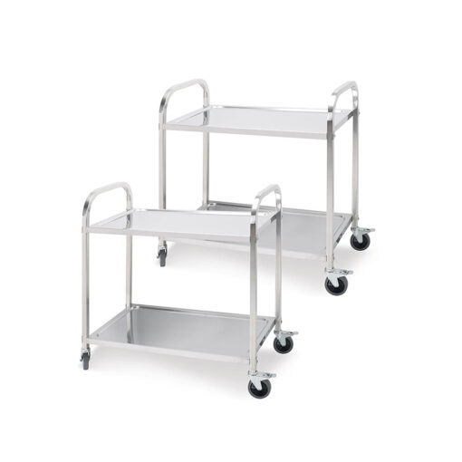 1-SOGA 2X 2 Tier 75x40x83.5cm Stainless Steel Kitchen Dinning Food Cart Trolley Utility Small