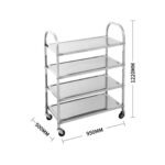 3-SOGA 2X 4 Tier 950x500x1220 Stainless Steel Kitchen Dining Food Cart Trolley Utility