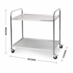 3-SOGA 2 Tier 86x54x94cm Stainless Steel Kitchen Dinning Food Cart Trolley Utility Round Large