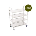 6-SOGA 2X 4 Tier Stainless Steel Kitchen Dinning Food Cart Trolley Utility Size Square Large
