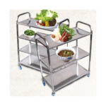 7-SOGA 2X 4 Tier Stainless Steel Kitchen Dinning Food Cart Trolley Utility Size Square Large