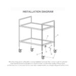 8-SOGA 2X 4 Tier Stainless Steel Kitchen Dinning Food Cart Trolley Utility Size Square Large