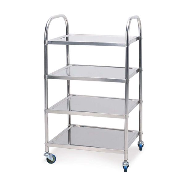 1-SOGA 4 Tier 860x540x1170 Stainless Steel Kitchen Dining Food Cart Trolley Utility