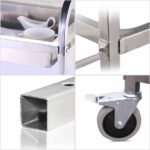 7-SOGA 2 Tier 95x50x95cm Stainless Steel Kitchen Trolley Bowl Collect Service FoodCart Large