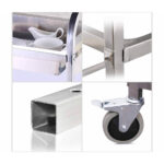 6-SOGA 2X 2 Tier 75x40x83cm Stainless Steel Kitchen Trolley Bowl Collect Service Food Cart Small
