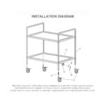 7-SOGA 2X 2 Tier 75x40x83cm Stainless Steel Kitchen Trolley Bowl Collect Service Food Cart Small