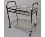 3-SOGA 2X 2 Tier Stainless Steel 8 Compartment Kitchen Seasoning Car Service Trolley Condiment Holder Cart Spice Bowl