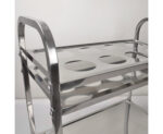 4-SOGA 2X 2 Tier Stainless Steel 8 Compartment Kitchen Seasoning Car Service Trolley Condiment Holder Cart Spice Bowl