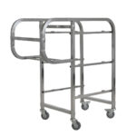 4-SOGA 3 Tier Food Trolley Food Waste Cart Five Buckets Kitchen Food Utility 82x43x92cm Square