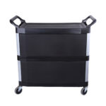 5-SOGA 2X 3 Tier Covered Food Trolley Food Waste Cart Storage Mechanic Kitchen with Bins