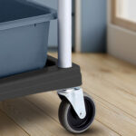 8-SOGA 3-Tier Commercial Soiled Food Trolley Dirty Plate Cart Five Buckets Kitchen Food Utility