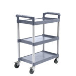 1-SOGA 3 Tier Food Trolley Portable Kitchen Cart Multifunctional Big Utility Service with wheels 830x420x950mm Gray