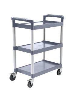 1-SOGA 3 Tier Food Trolley Portable Kitchen Cart Multifunctional Big Utility Service with wheels 830x420x950mm Gray