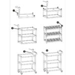 5-SOGA 3 Tier Food Trolley Food Waste Cart Storage Mechanic Kitchen Black Large