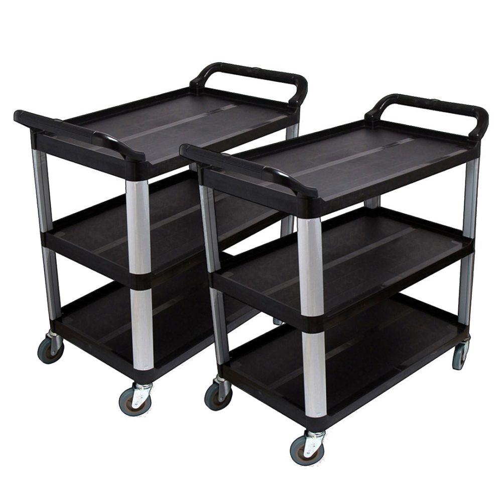 1-SOGA 2X 3 Tier Food Trolley Food Waste Cart Food Utility Mechanic Kitchen Large