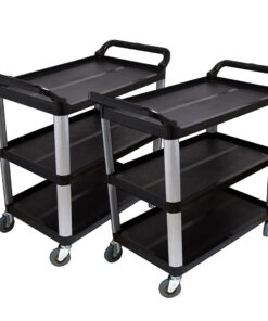 1-SOGA 2X 3 Tier Food Trolley Food Waste Cart Food Utility Mechanic Kitchen Large