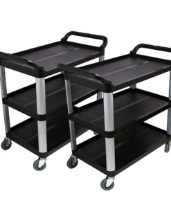 1-SOGA 2X 3 Tier 83.5x43x95cm Food Trolley Food Waste Cart Food Utility Mechanic Kitchen Small
