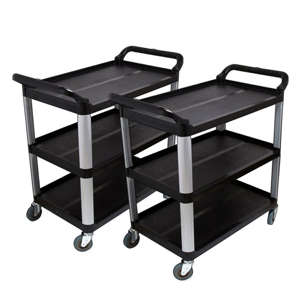 1-SOGA 2X 3 Tier 83.5x43x95cm Food Trolley Food Waste Cart Food Utility Mechanic Kitchen Small