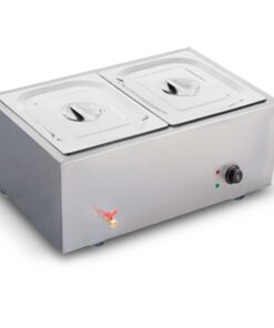 1-SOGA Stainless Steel 2 X 1/2 GN Pan Electric Bain-Marie Food Warmer with Lid