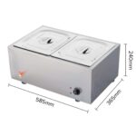 4-SOGA 2X Stainless Steel 2 X 1/2 GN Pan Electric Bain-Marie Food Warmer with Lid