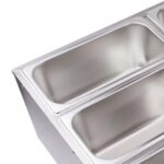 8-SOGA 2X Stainless Steel 2 X 1/2 GN Pan Electric Bain-Marie Food Warmer with Lid