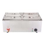 2-SOGA Stainless Steel 4 X 1/2 GN Pan Electric Bain-Marie Food Warmer with Lid