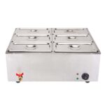 2-SOGA 2X Stainless Steel 6 X 1/3 GN Pan Electric Bain-Marie Food Warmer with Lid