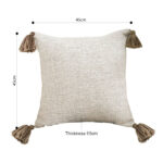 3-SOGA 50cm Beige Pillow Textured Throw Cover