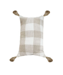 1-SOGA 35CM Pillow Lumbar Cover Decorative Plaid Farmhouse Cushion Throw Pillow