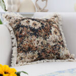 4-SOGA 2X 50cm Vintage Oil Painting Color Raised Embroidery Empress Flower Throw Pillow