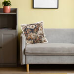 5-SOGA 2X 50cm Vintage Oil Painting Color Raised Embroidery Empress Flower Throw Pillow