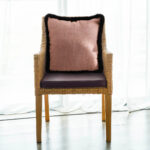 4-SOGA 50cm Mid-century Style Raised Embroidery Texture Edged Square Throw Pillow