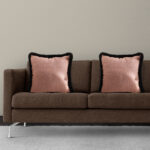 7-SOGA 50cm Mid-century Style Raised Embroidery Texture Edged Square Throw Pillow