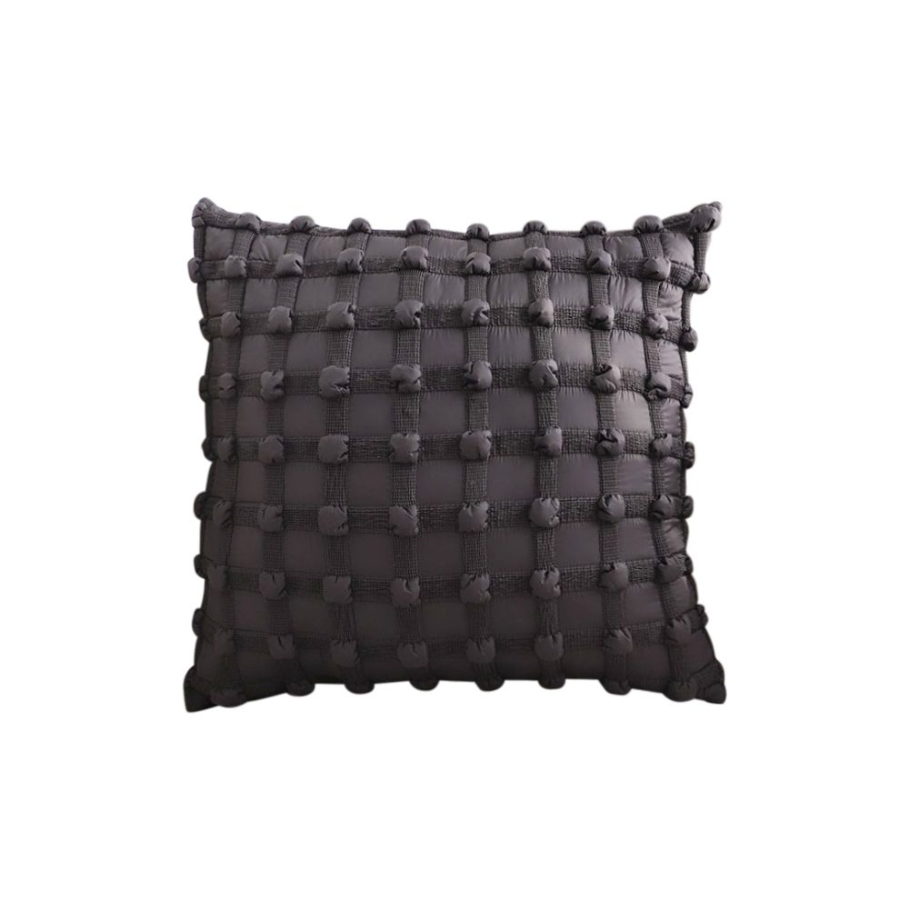 1-SOGA 50cm Black Medieval-style Puff Rivet Square Product Throw Pillow