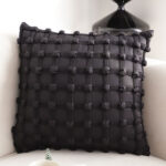 3-SOGA 50cm Black Medieval-style Puff Rivet Square Product Throw Pillow