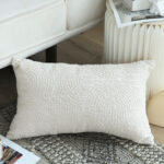 4-SOGA 35cm Lumbar Pillow Embroidered Decorative Linen Cover Stitch Story Throw Pillow
