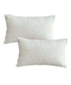 1-SOGA 2X 35cm Lumbar Pillow Embroidered Decorative Linen Cover Stitch Story Throw Pillow