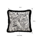 2-SOGA 2X 45cm Pillow French Cover Style Floral Jacquard Woven Decorative Fringe Throw Pillow