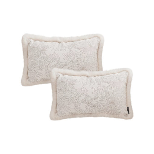 1-SOGA 2X 30cm Romantic French Mosley Jacquard Pillow French Jungle Jacquard Raw Edge Waist Throw  Pillow