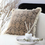 3-SOGA 2X 45cm Wabi-sabi Floral Cover & Vintage Dark Floral Tassel Square Throw Pillow