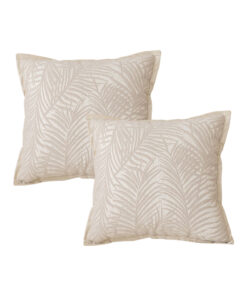 1-SOGA 2X 45cm Elegant Palm Leaf Texture & Jacquard Square Throw Pillow