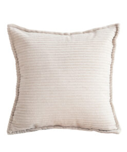 1-SOGA 45cm Beige Warm Wood Tone & Wabi-sabi Striped Corduroy Square Throw Pillow