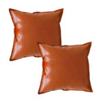 1-SOGA 2X 45cm Light Luxury Urban Simulated Leather Wide Edge Throw Pillow