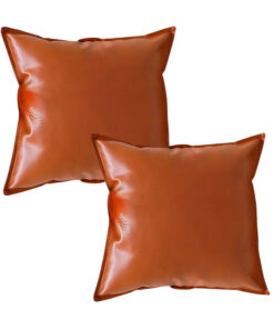 1-SOGA 2X 45cm Light Luxury Urban Simulated Leather Wide Edge Throw Pillow
