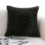 2-SOGA 45cm Urban Light Luxury Pillow Dark Night Green Checkered Square Throw Pillow